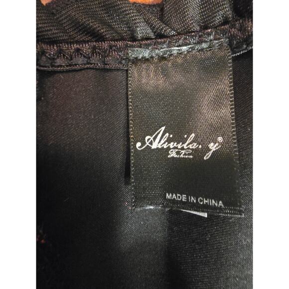 Alivila.Y Fashion Black Lace/ Red Overbust Corset Bustier Top 5xl Runs Small - Picture 5 of 12